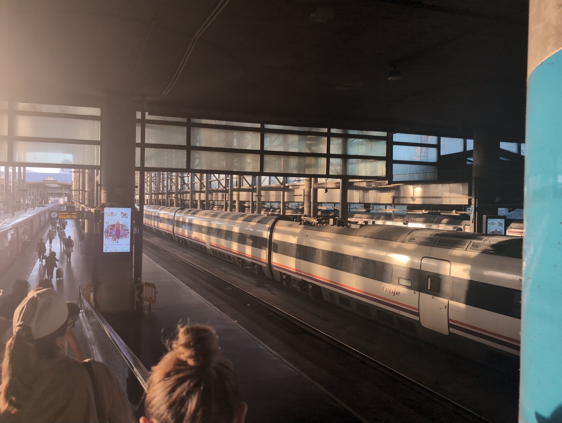 Renfe trains in the morning light at Madrid-Puerta de Atocha station