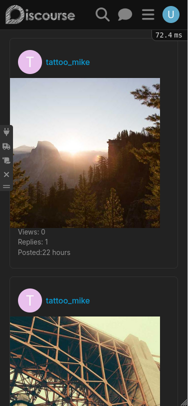 Mobile view of The Guest Spot showing a nature image from Tattoo Mike