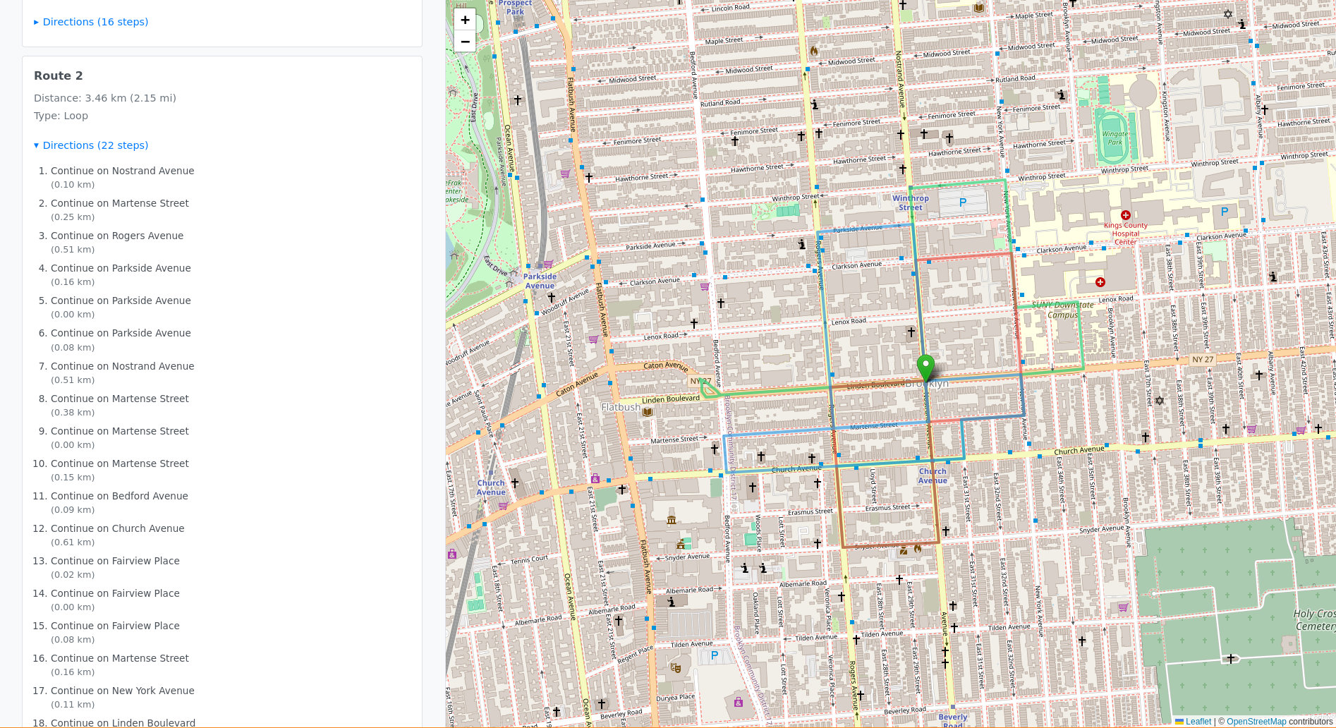 Turn-by-turn walking directions