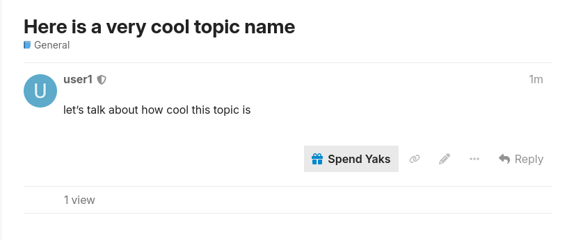 Spend Yaks button on topic footer