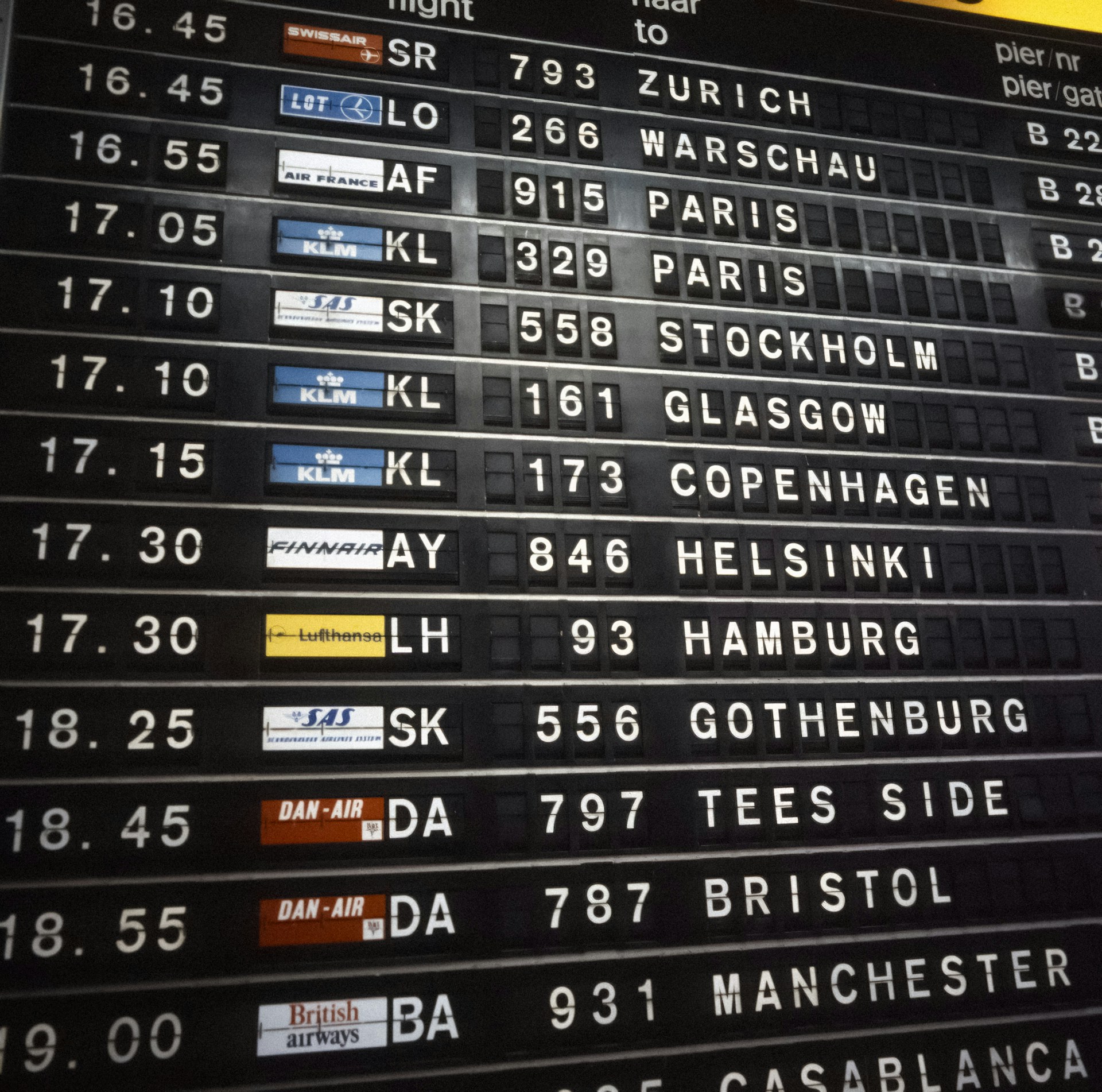 Split-flap departure board