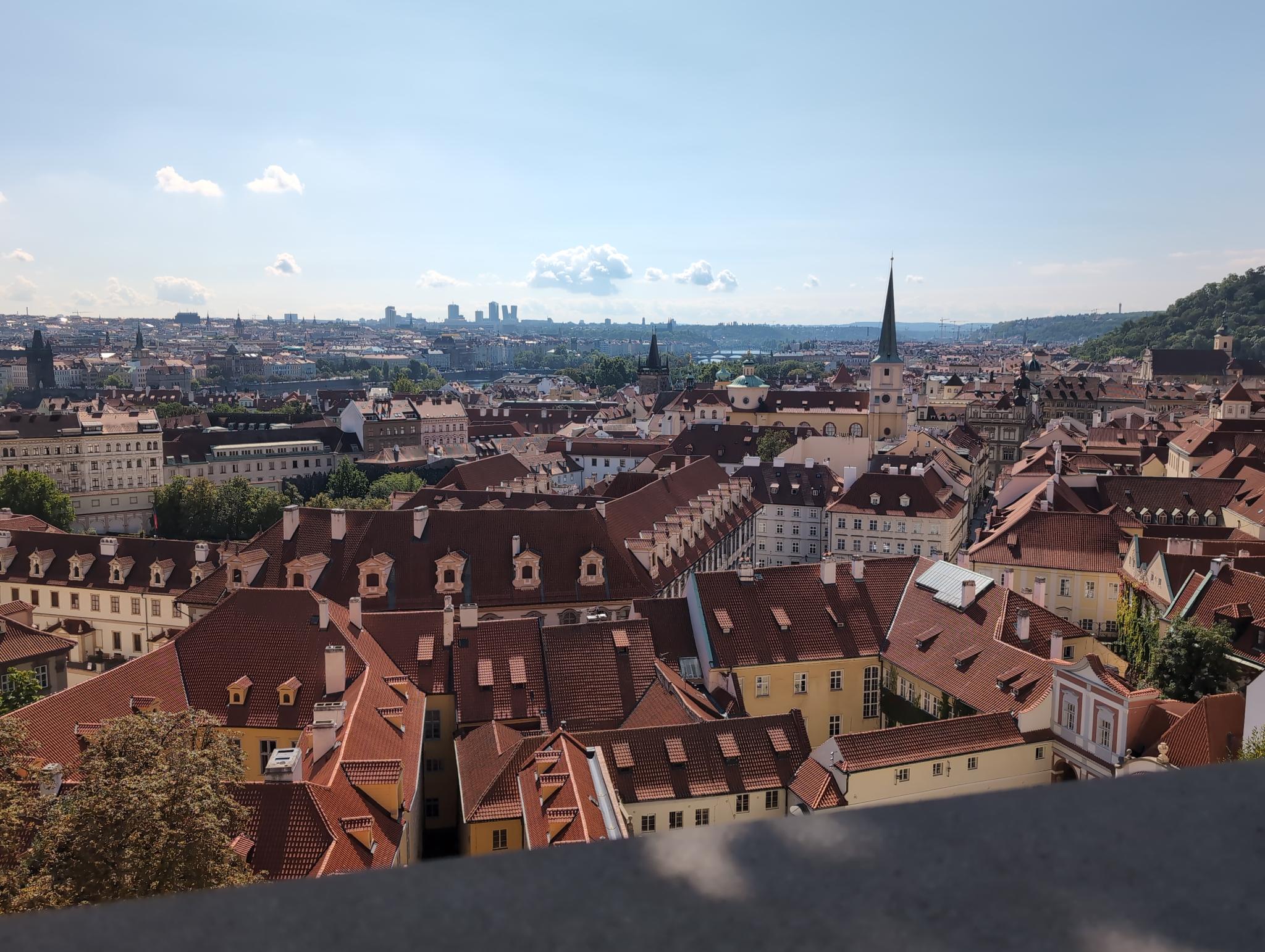 View south over Prague from the castle terraces